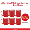 Quaff Sublimation Magic Mug 11oz 6pcs (Compatible with Cricut Mug Press)