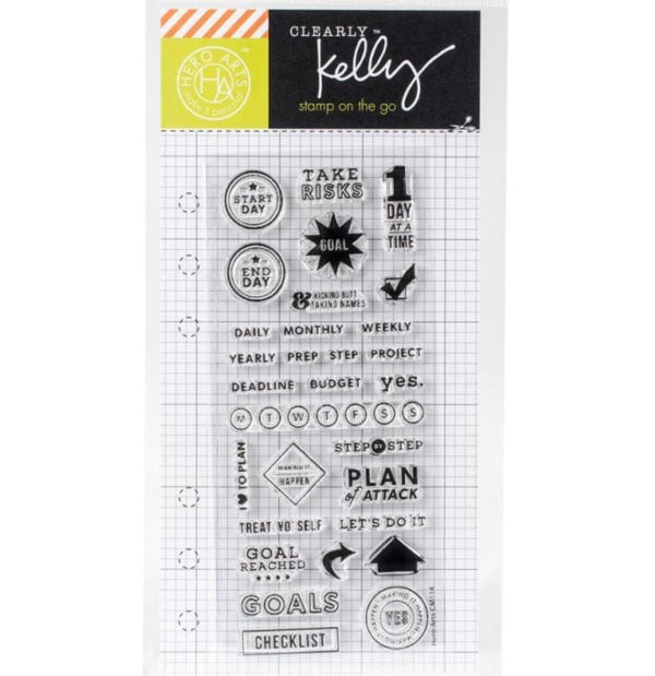 Hero Arts Goal Planner Kelly Purkey Clear Stamps 2.5" x 6"