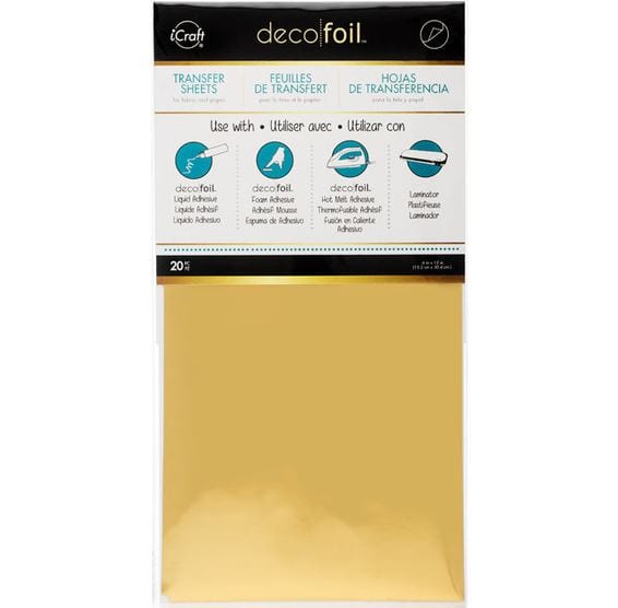 Gold Deco Foil Transfer Sheets 6"X12" 20/Pkg Value Pack