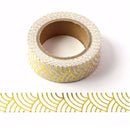 Gold Foil Waves Washi Tape (15mm x 10m)