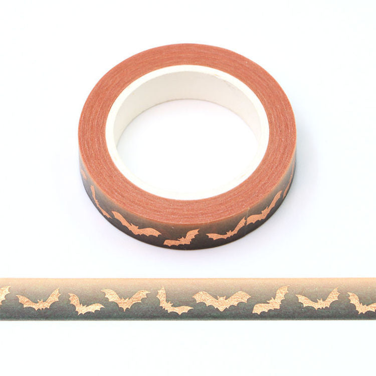 Gold Foil Bat Washi Tape 10mm x 10m