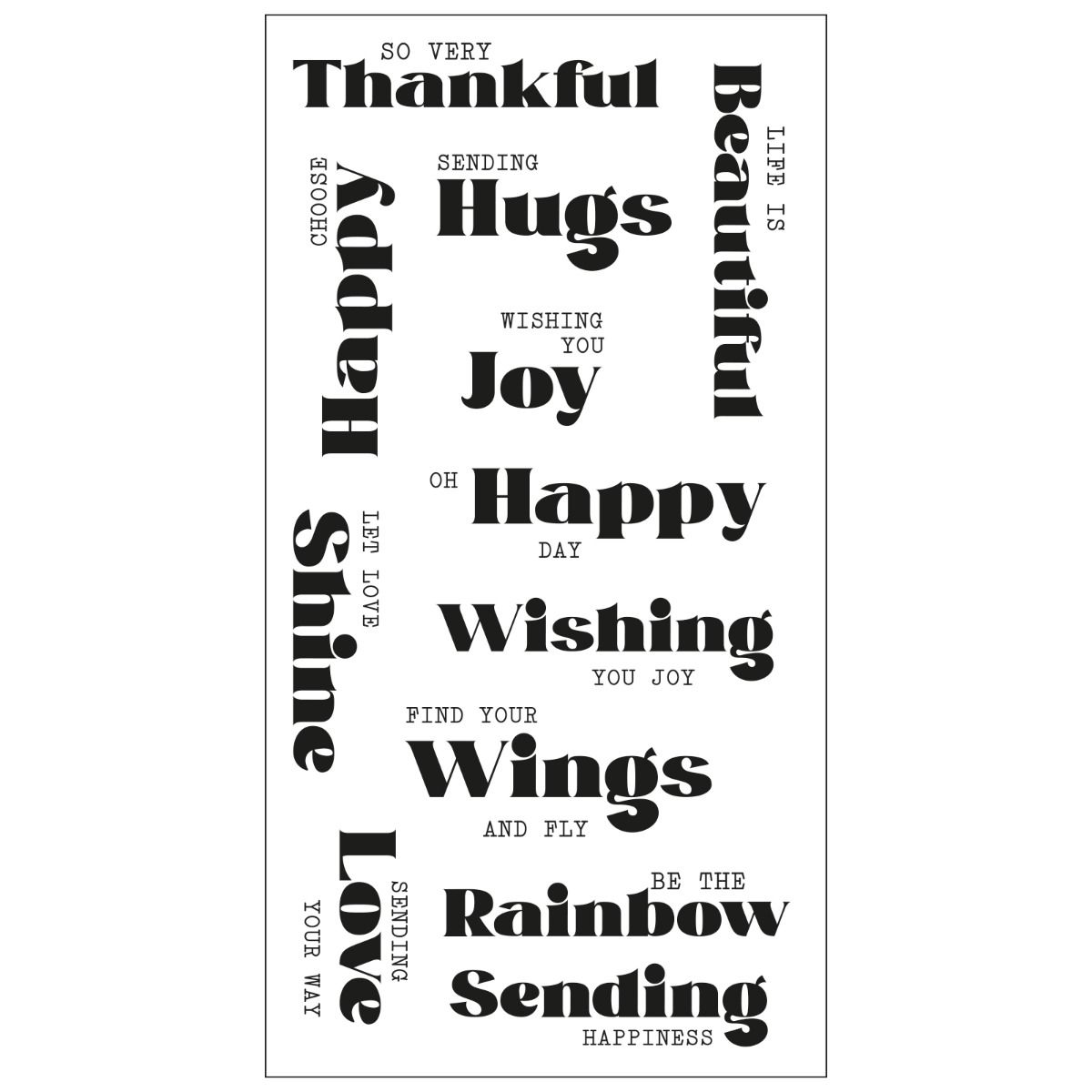 Sizzix Good Vibes #4 Clear Stamps Set 12PK by Pete Hughes