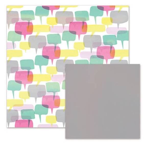 American Crafts Gossip It Factor Double-Sided Cardstock 12"X12"