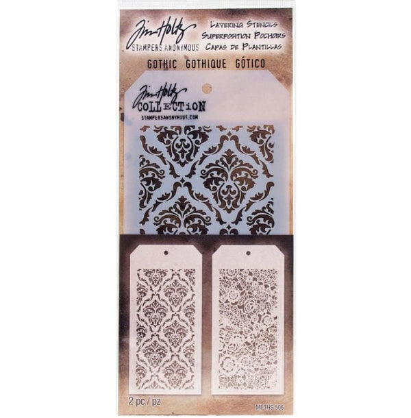 Stampers Anonymous Gothic Doily Stencils Duo by Tim Holtz