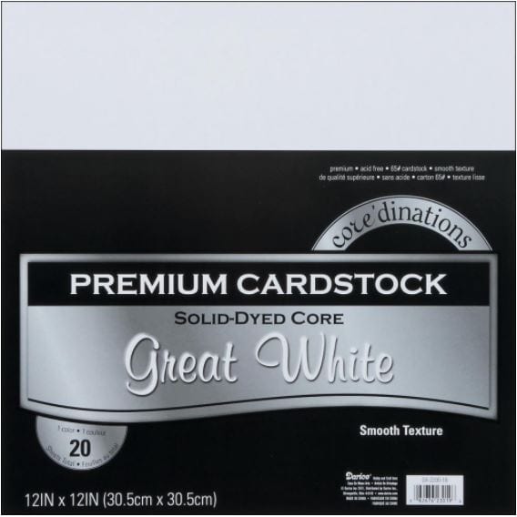 Core'dinations Great White Value Pack Smooth Cardstock 12