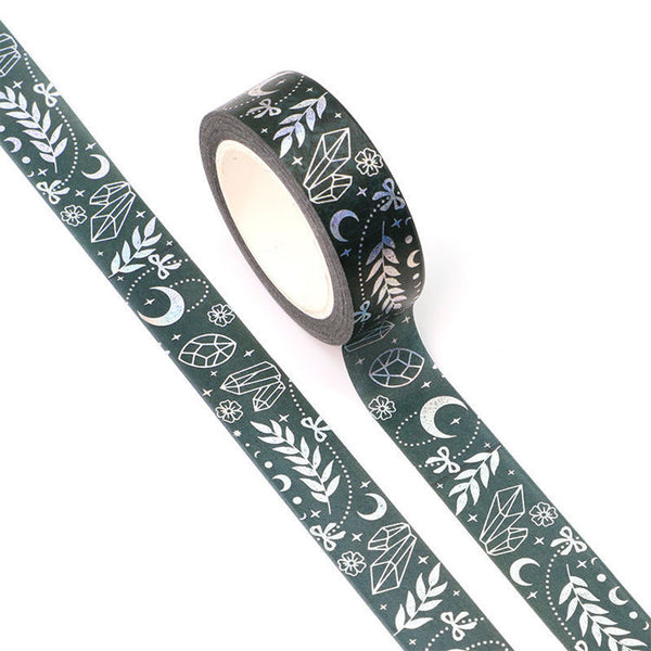 Green Foil Jewelry Pattern Washi Tape 15mm x 10m