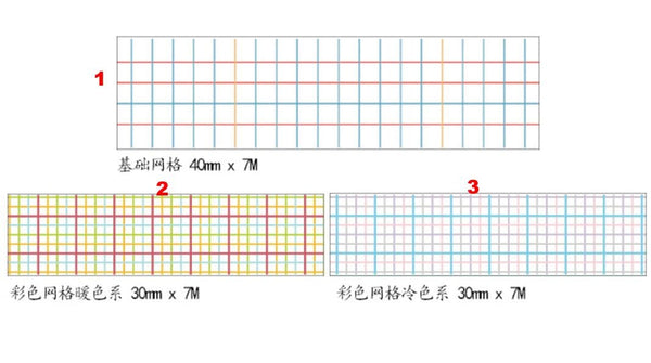 Grid Lines Masking Tape Various Sizes