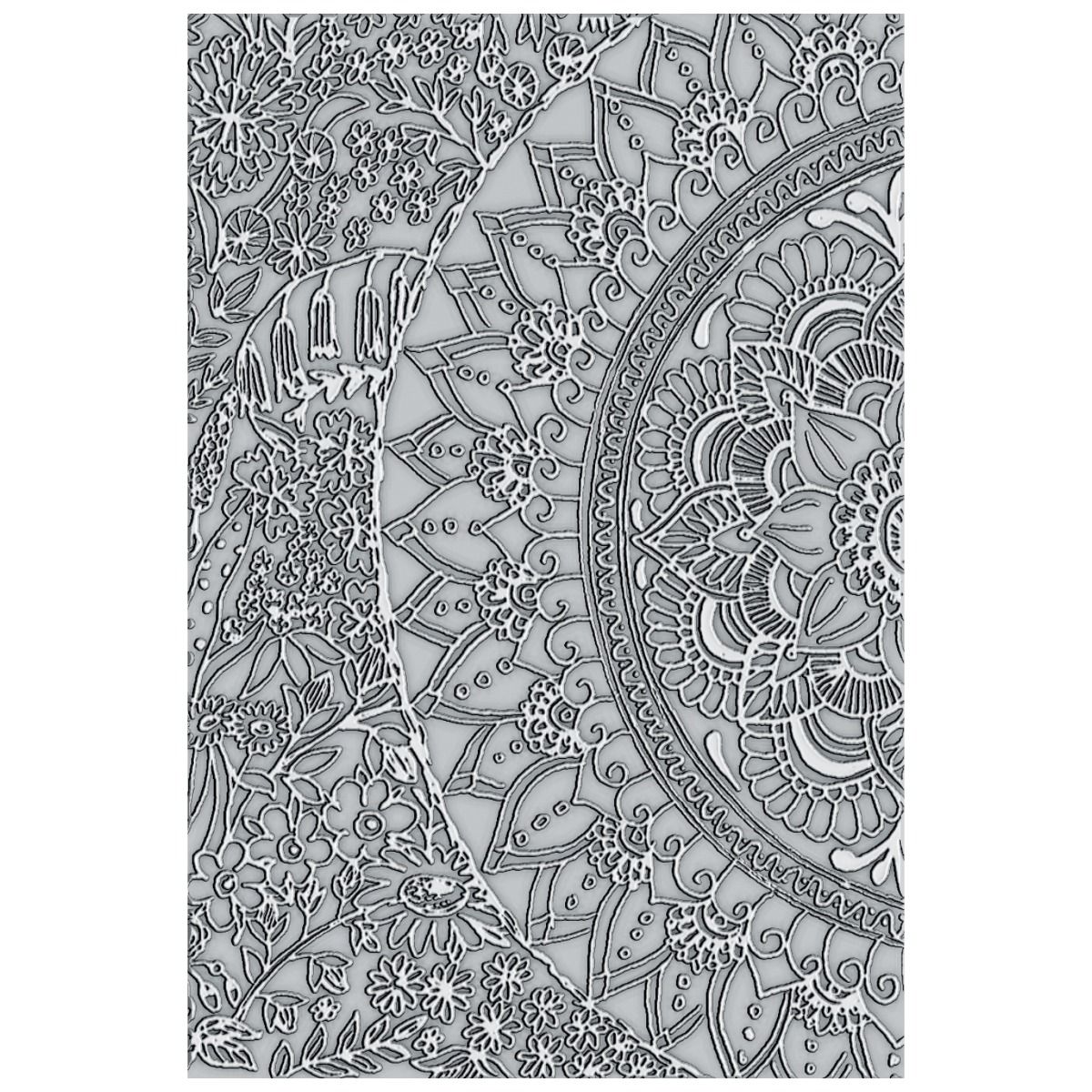 Sizzix Half Mandala 3-D Textured Impressions Embossing Folder by Jessica Scott