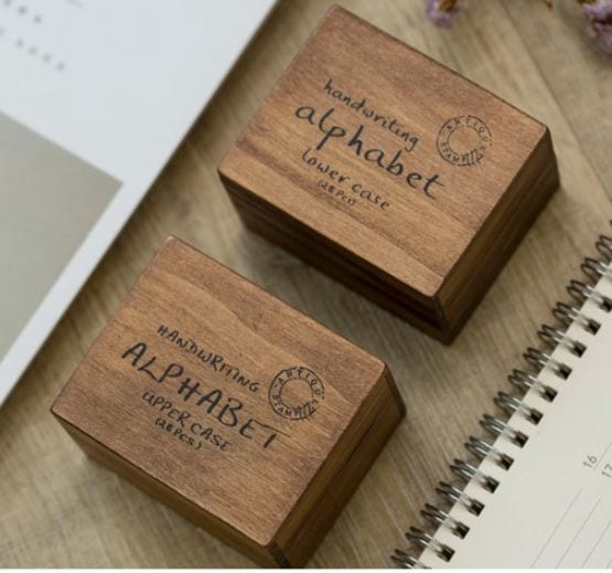 Handwriting Lowercase Alphabet Rubber Stamp Set