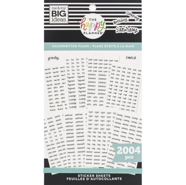 Me and My Big Ideas Handwritten Plans Happy Planner Sticker Value Pack