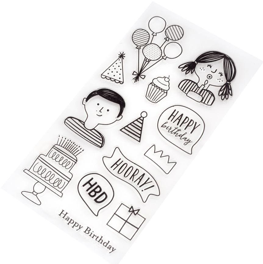 Pebbles Happy Cake Day Clear Stamps