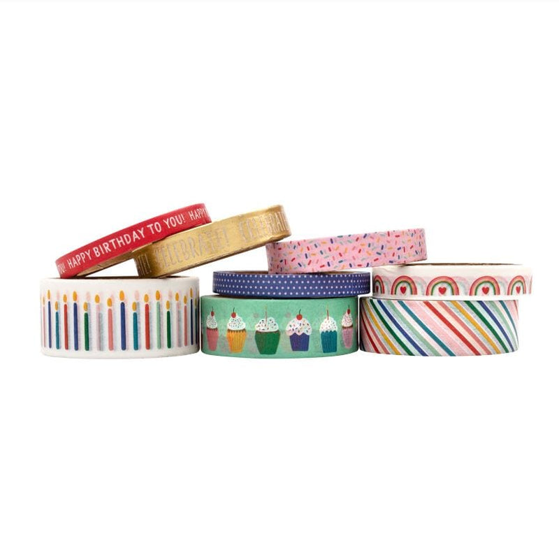 American Crafts Happy Cake Day Washi Tape with Foil 8 Rolls