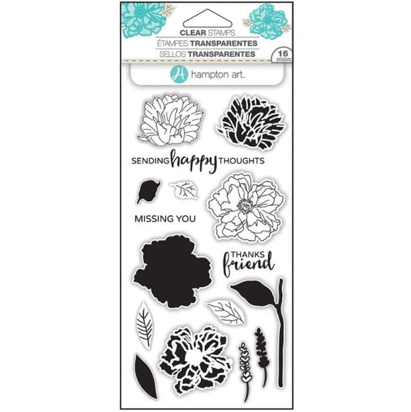 Hampton Art Happy Floral Layering Clear Stamps Set