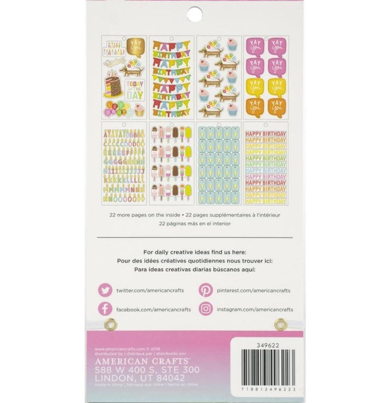 American Crafts Happy Hooray Cardmaking Sticker Book with Foil Accents