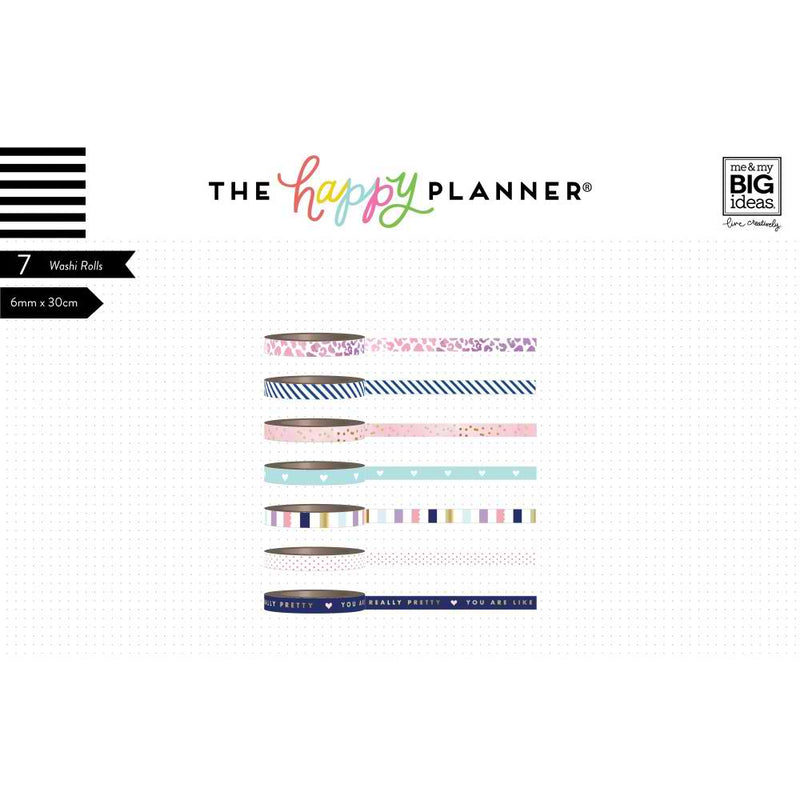 Me And My Big Ideas Glam Girl Washi Tape 7/Pkg - Happy Planner