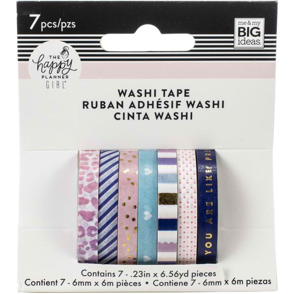 Me And My Big Ideas Glam Girl Washi Tape 7/Pkg - Happy Planner