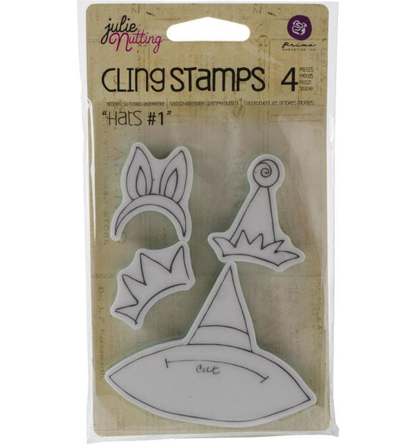 Prima Marketing Hats Julie Nutting Mixed Media Cling Rubber Stamps