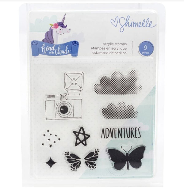 American Crafts Head in the Clouds Shimelle Acrylic Clear Stamps