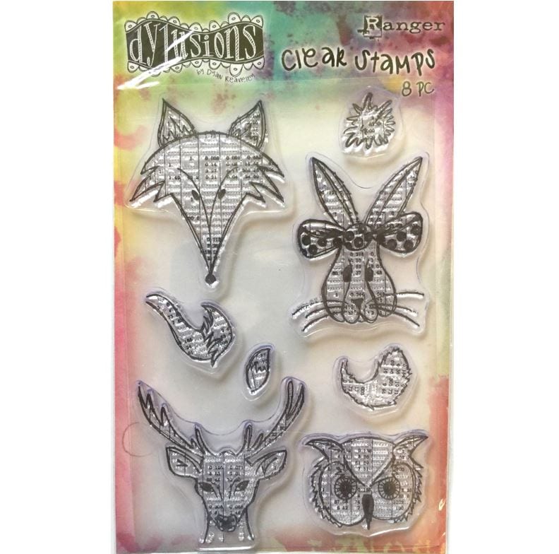 Ranger Dylusions Heads n Tails Clear Stamps Set