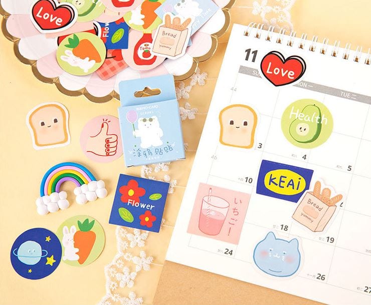 Health Love Sticker Flakes in a Box Mo Card