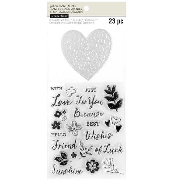 Recollections Embossed Heart Stamps and Dies Set