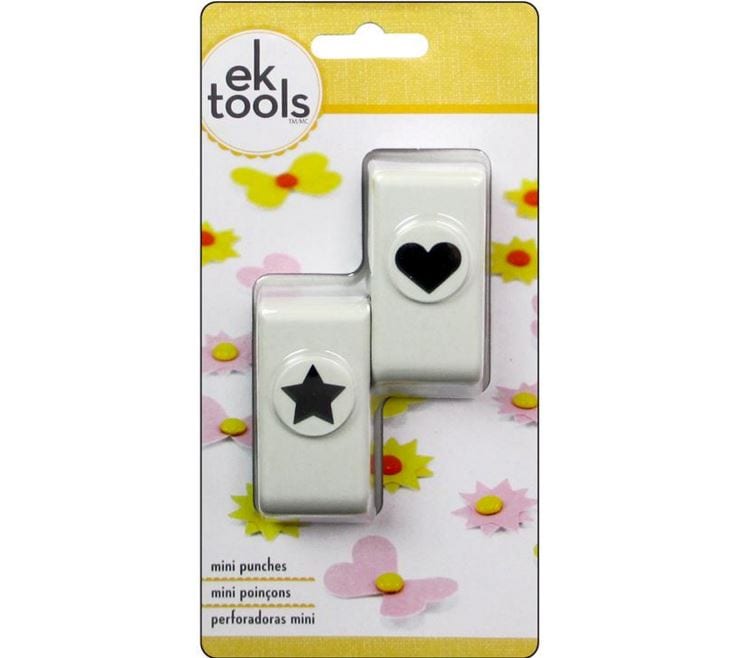 EK Success Mini Heart And Star 2pc Punch