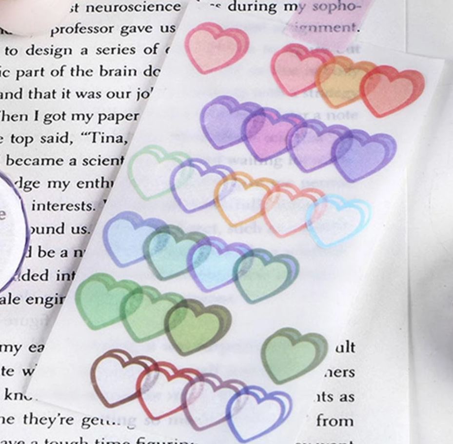 Cute Heart Shape Washi Tape Dots / Round Tapes 100pcs