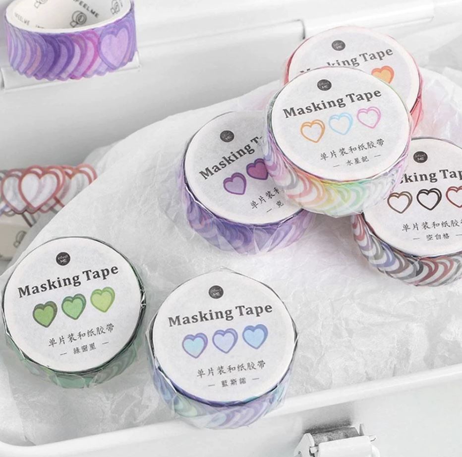 Cute Heart Shape Washi Tape Dots / Round Tapes 100pcs