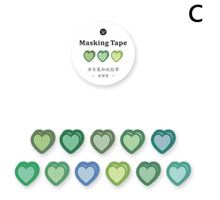 Cute Heart Shape Washi Tape Dots / Round Tapes 100pcs