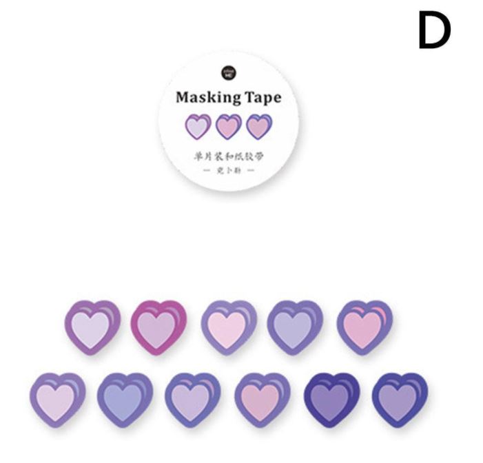 Cute Heart Shape Washi Tape Dots / Round Tapes 100pcs