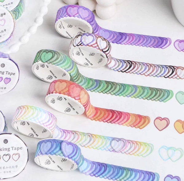 Cute Heart Shape Washi Tape Dots / Round Tapes 100pcs