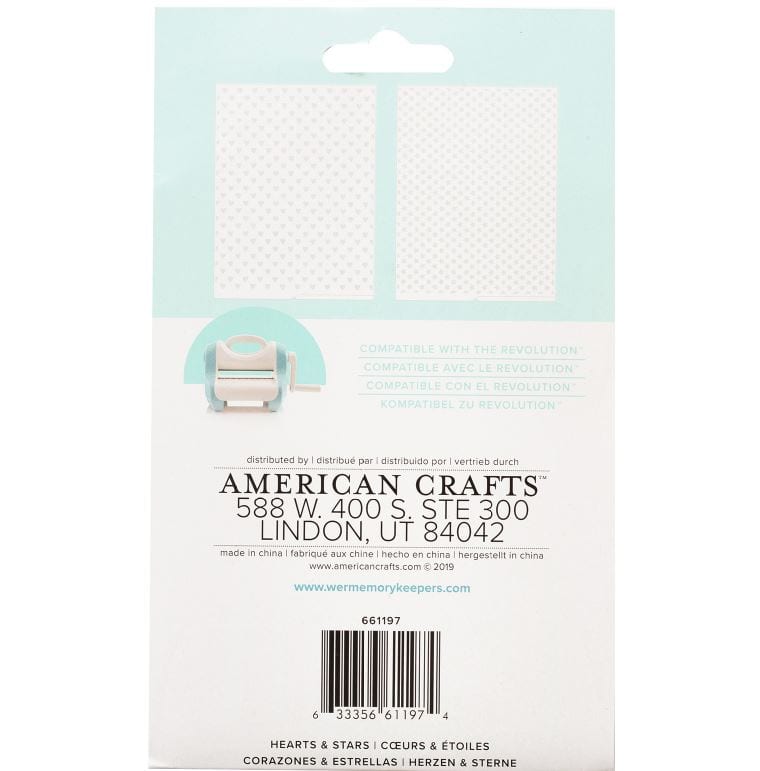 We R Memory Keepers Hearts and Stars 2pcs Embossing Folders
