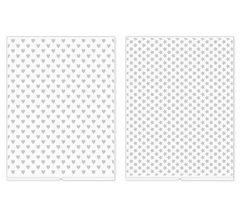 We R Memory Keepers Hearts and Stars 2pcs Embossing Folders