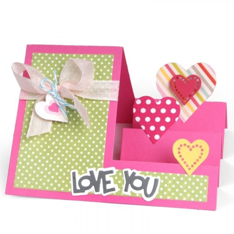 Sizzix Card, Hearts Step-Ups Framelits Die Set 20PK -