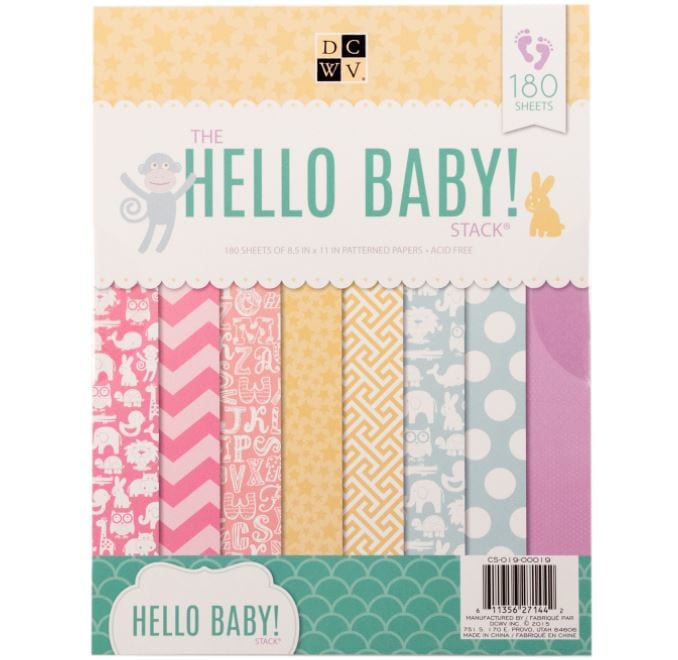 DCWV Hello Baby Printed Paper 8.5