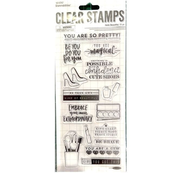 Stampabilities Hello Beautiful Clear Stamp Set - 15pcs