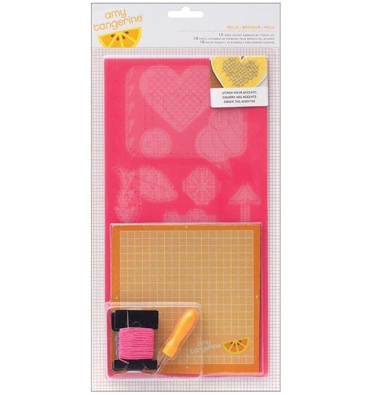American Crafts Hello Embroidery Stencil Kit Amy Tangerine