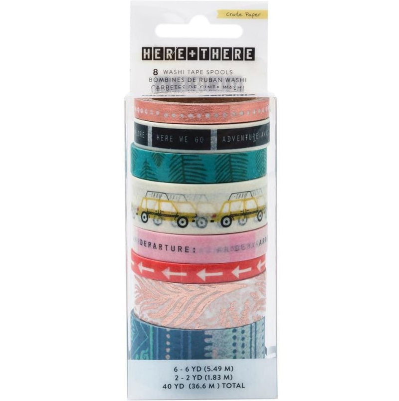 American Crafts Crate Paper Here & There Washi Tape Set - 8 rolls