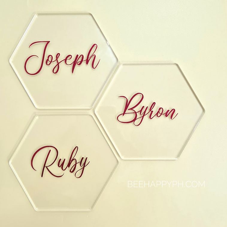 Hexagon Coaster / Place Holder Acrylic Blank 12cm x 5mm Thick