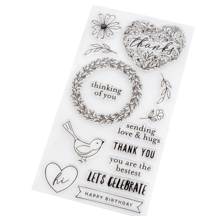 American Crafts Hey, Hello Jen Hadfield Pebbles Acrylic Clear Stamps