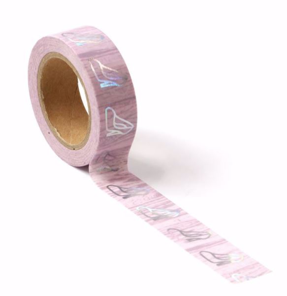 Foil High Heels on Rose Background Washi Tape 15mm x 10m