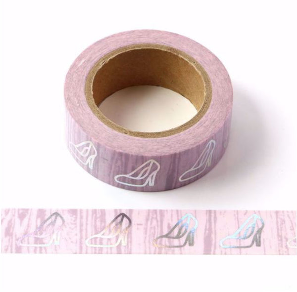 Foil High Heels on Rose Background Washi Tape 15mm x 10m