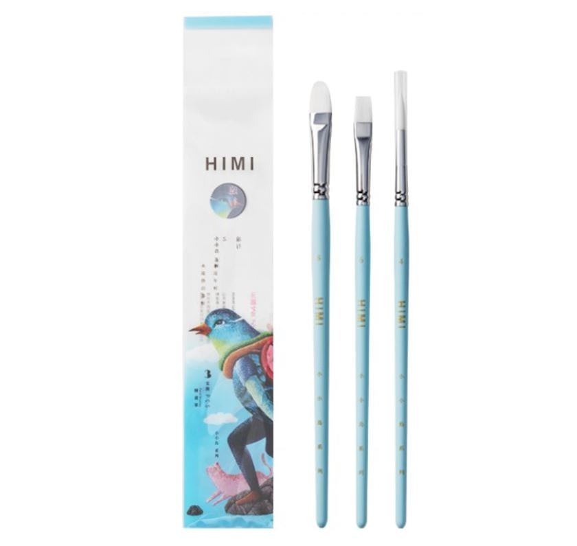 MIYA HIMI Paint Brushes (Set of 3 #4, #6, #8)