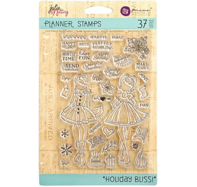 Prima Marketing Holiday Bliss Julie Nutting Cling Rubber Stamps 4" x 6"