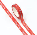 Holographic Merry Christmas Greetings Christmas Washi Tape 10mm x 10m