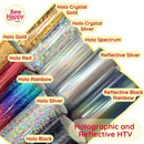 Bee Happy Holographic and Reflective HTV Heat Transfer Vinyl (Iron On) 10" x 12" or 36"