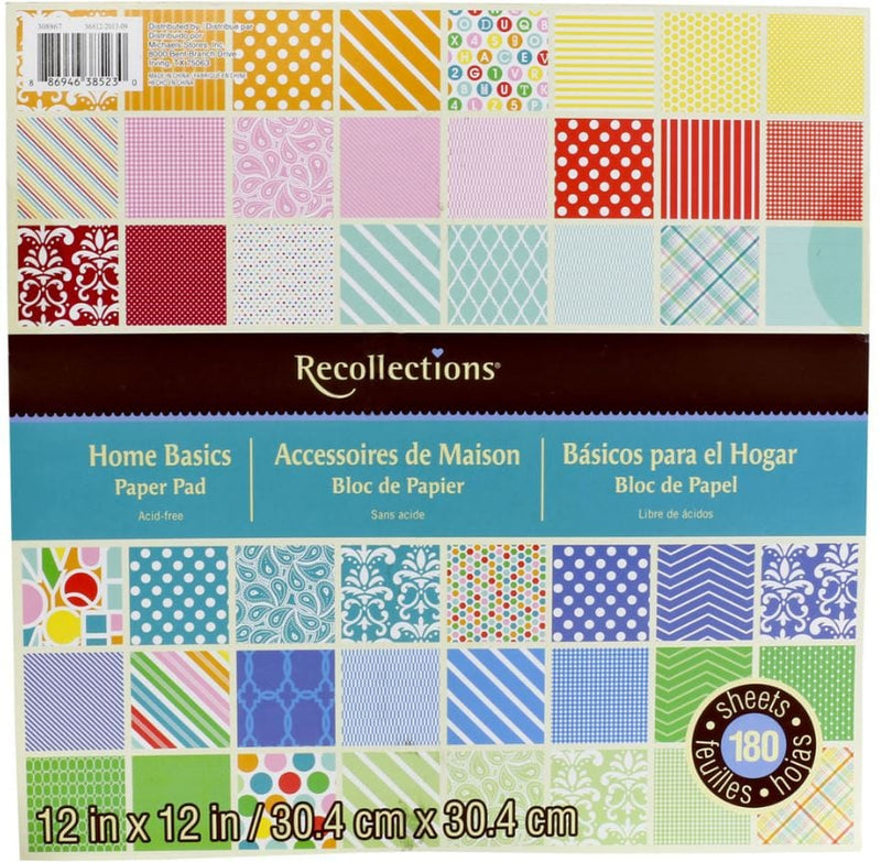 Recollections Home Basics Paper Pad 12" x 12" (60 sheets and 180 sheets available)
