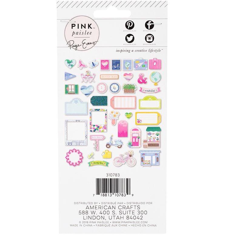 Pink Paislee Horizon Ephemera Set