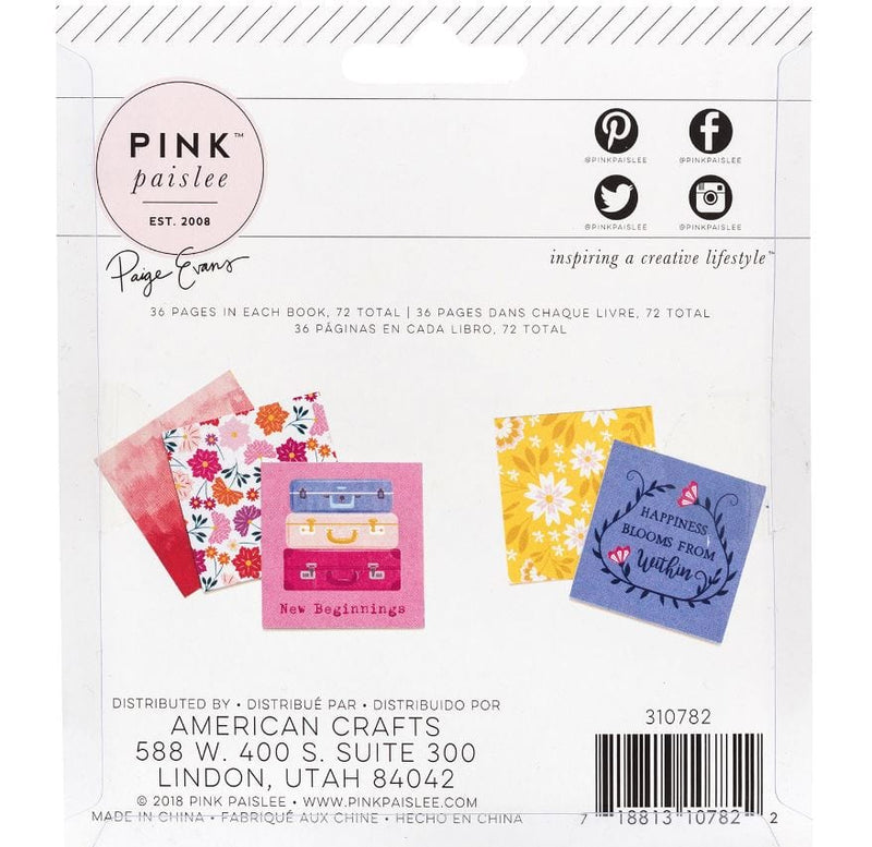 Pink Paislee Horizon Paige Evans 2" x 2" Paper Pad Swatch 72 Sheets