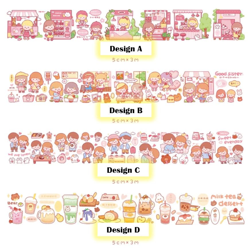 MoCard I Love Milk Tea PET Tape / Transparent Tape